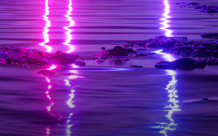 Neon-Reflektionen in Wasser